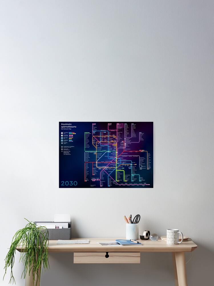 Thumbnail 2 of 3, Poster, Future Stockholm Rail Network Map designed and sold by omelekhinpasha.