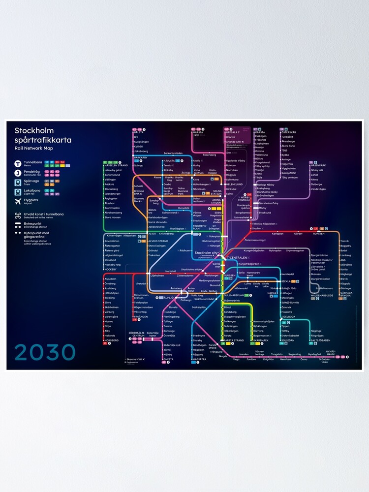 Thumbnail 1 of 3, Poster, Future Stockholm Rail Network Map designed and sold by omelekhinpasha.