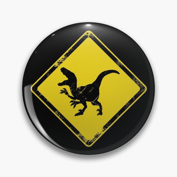 Artikelvorschau, Achtung Dino Crossing Velociraptor Kinder Dinosaurier Tag Grunge entworfen und verkauft von WPahat.
