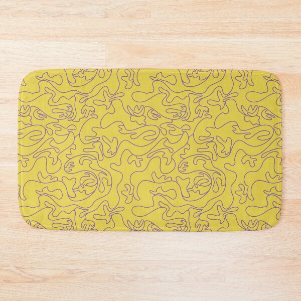Item preview, Abstract purple line art on yellow background designed and sold by IevaLiART.