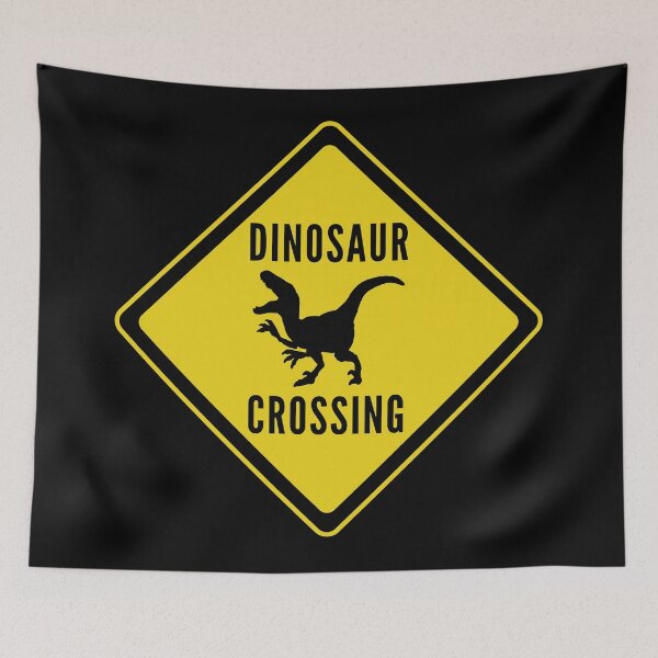 Item preview, Caution Dino Crossing Velociraptor Kids Dinosaur Day designed and sold by WPahat.