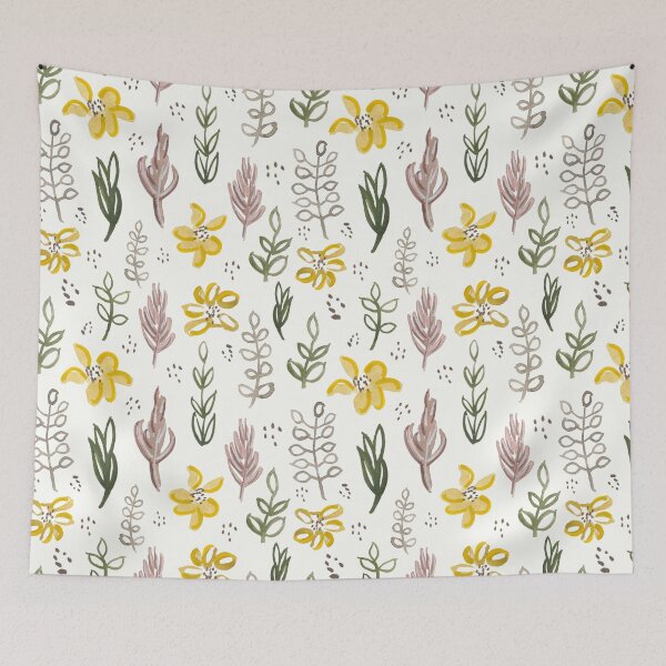 Item preview, Doodle whimsical garden pattren  designed and sold by EarthyPlanty.