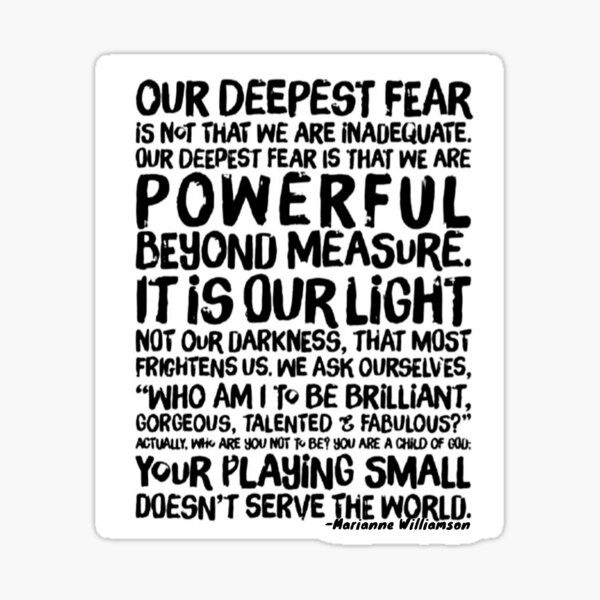 Powerful Beyond Measure Quote Sticker