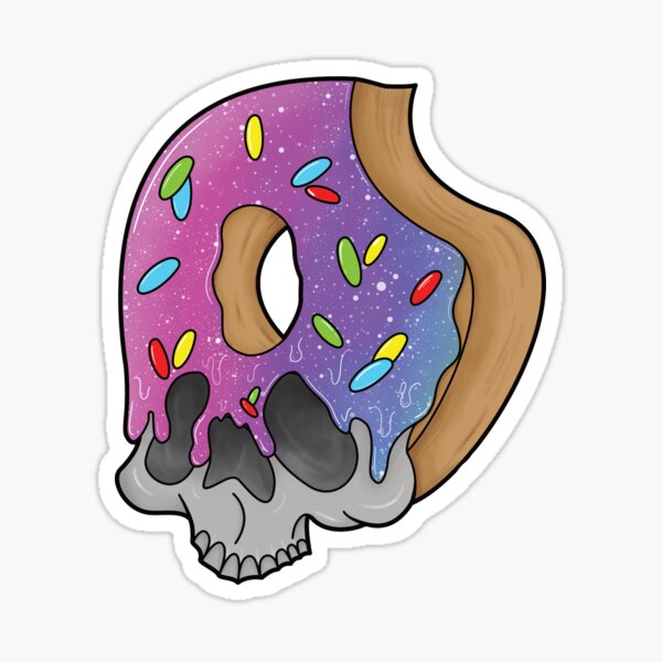 Donut Skull Morph With Sprinkles Sticker