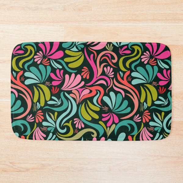 Item preview, Fun colorful abstract doodle pattern black background designed and sold by SweetCoolVibes.