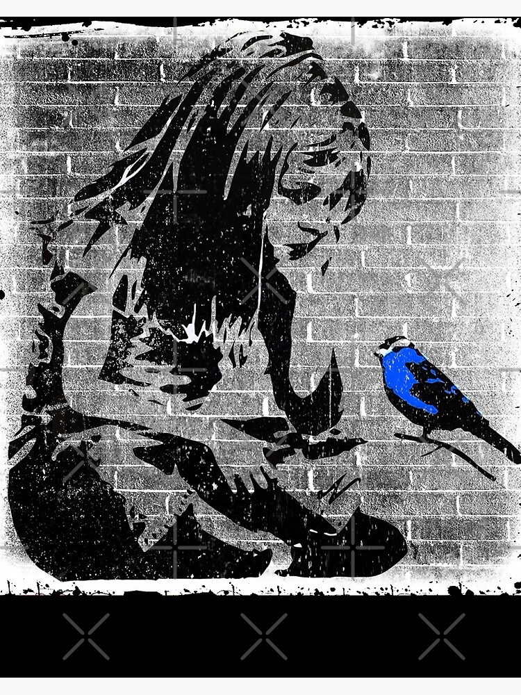 Banksy Girl and Blue Bird Art Board Print for Sale by belugastore