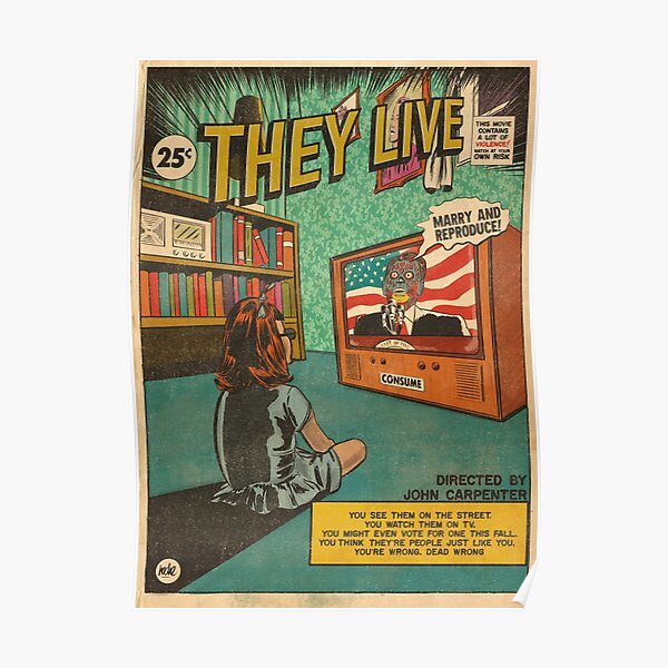 Vintage They Live Poster//Classic Movie Poster//Movie Poster//Poster Reprint//Ho