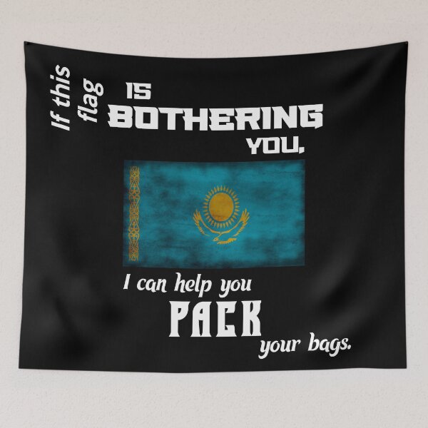 Item preview, Kazakhstan flag - pack your bags designed and sold by 2Girls1Shirt.