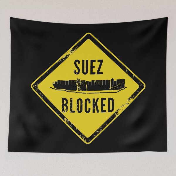 Item preview, Caution Suez Blocked Ever Given Container Ship Stuck Canal Grunge designed and sold by WPahat.
