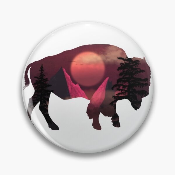 Item preview, Mountain landscape bison designed and sold by ShenziArt.