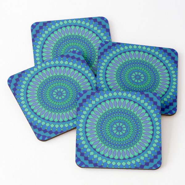 Item preview, Green blue dots circle pattern  designed and sold by JD369.