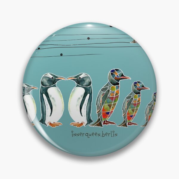 Item preview, Penguins - cadet blue by Innerqueen.Berlin designed and sold by Jo Lenz Art Studio.