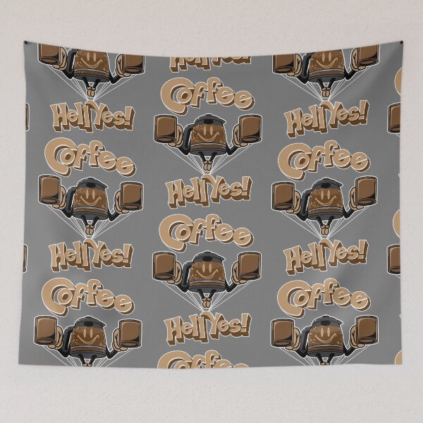 Item preview, Coffee? Hell Yes! Flying Super Coffee Man by eShirtLabs designed and sold by eShirtLabs.