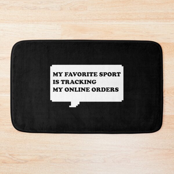 Item preview, My favorite sport is tracking my online orders funny retro arcade style Black and White speech bubble (dark mode) designed and sold by Deegital18.