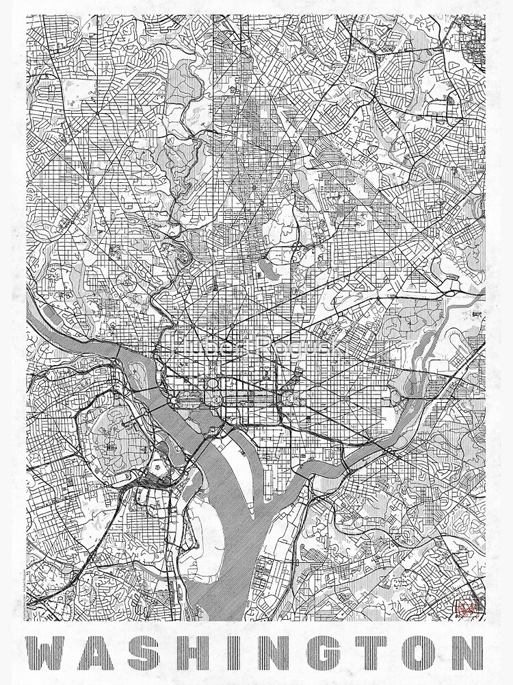 Washington Map Line by HubertRoguski