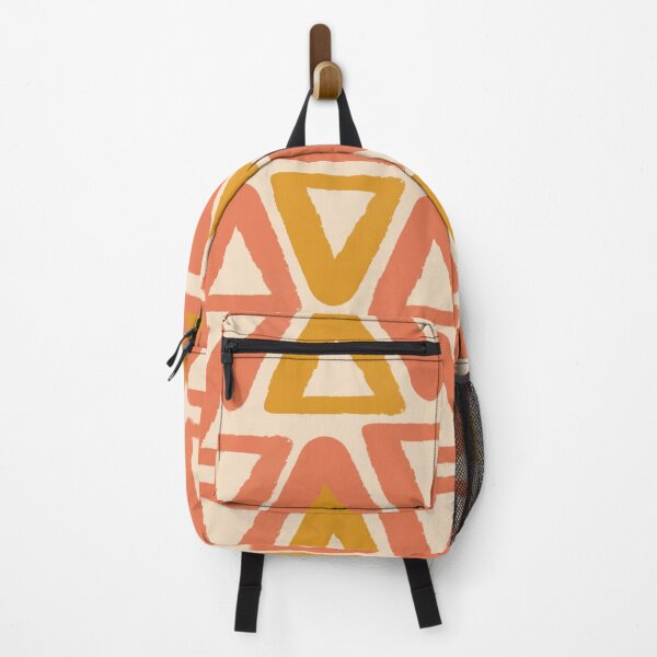 Item preview, Retro 60 - 70's fabric orange - mustard - cream - triangles - abstract designed and sold by domdjs4239.