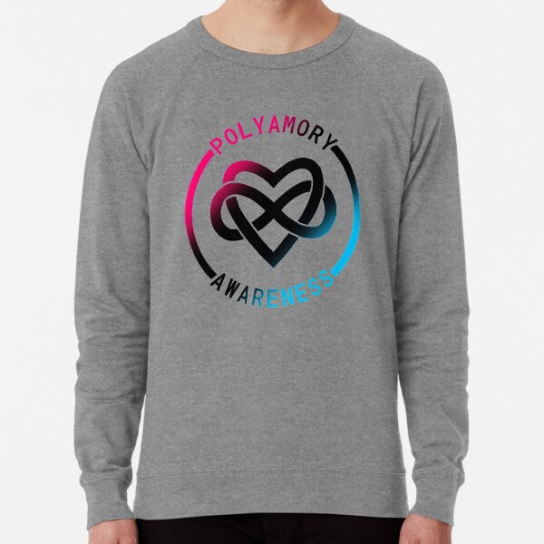 Polyamory Awareness Infinity Heart (red-black-blue) Lightweight Sweatshirt