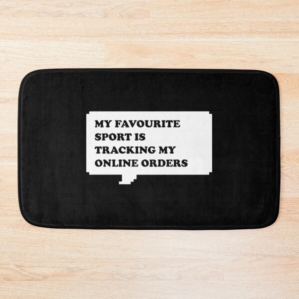 Item preview, My favourite sport is tracking my online orders funny retro arcade style Black and White speech bubble (dark mode) designed and sold by Deegital18.