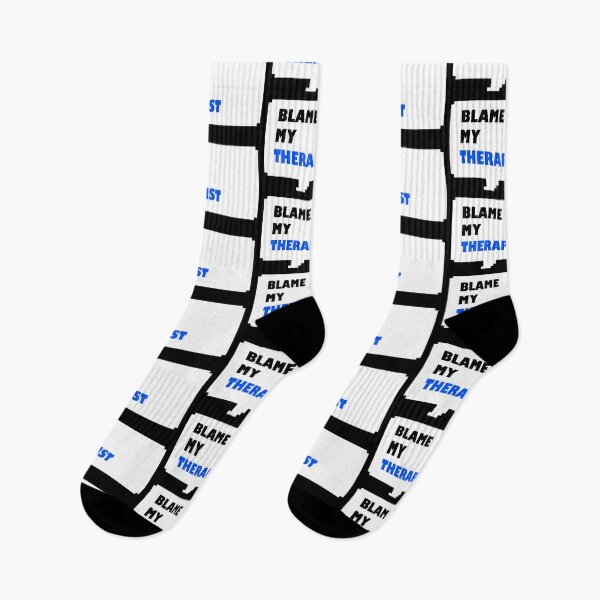 Item preview, Blame my therapist funny retro arcade style Black, Blue and White speech bubble (dark mode) designed and sold by Deegital18.