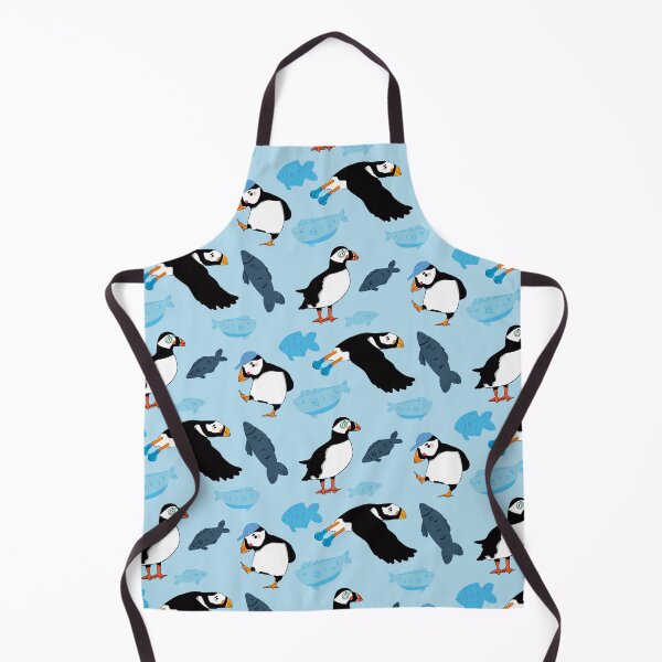 Item preview, Puffins - Cute Blue and Black Cartoon Birds Pattern designed and sold by TheRainbowRoom.