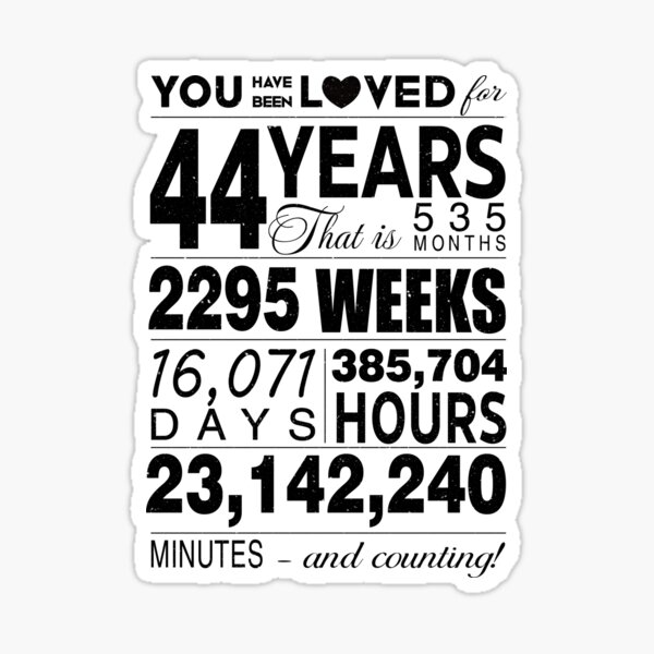 "44 Years You Have Been Loved For 44 Years Celebration For 44th ...