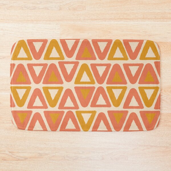 Item preview, Retro 60 - 70's fabric orange - mustard - cream - triangles - abstract designed and sold by domdjs4239.