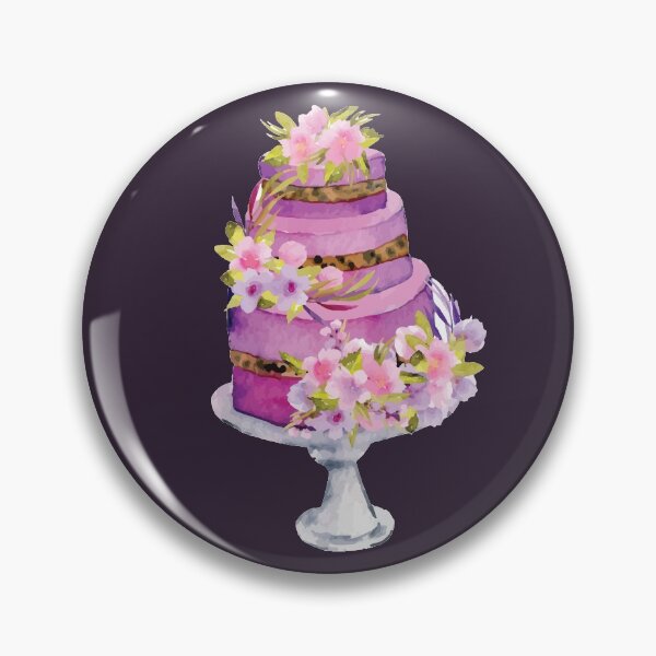 Item preview, Purple and Pink Floral Tier Wedding Cake designed and sold by Alicia Chee.