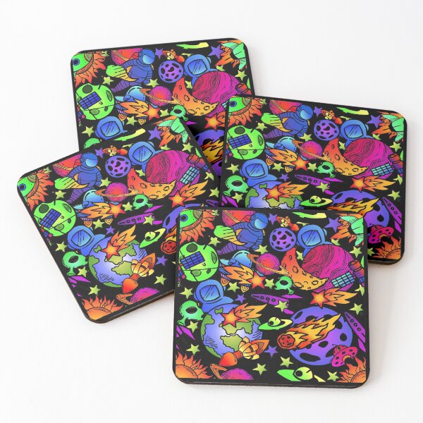 Item preview, Seamless space vibrant trippy doodles art designed and sold by Infdesigner.