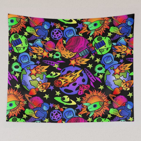 Item preview, Seamless space vibrant trippy doodles art designed and sold by Infdesigner.