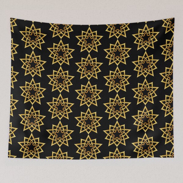 Aperçu de l'œuvre Mandalas Dotted Scrub Fleur Bohème Belle Fleur Or créée et vendue par MortexApparel.