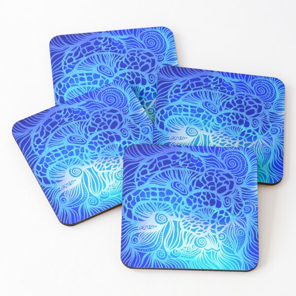 Item preview, Abstract Mushroom Pattern - Blue designed and sold by serenaking.