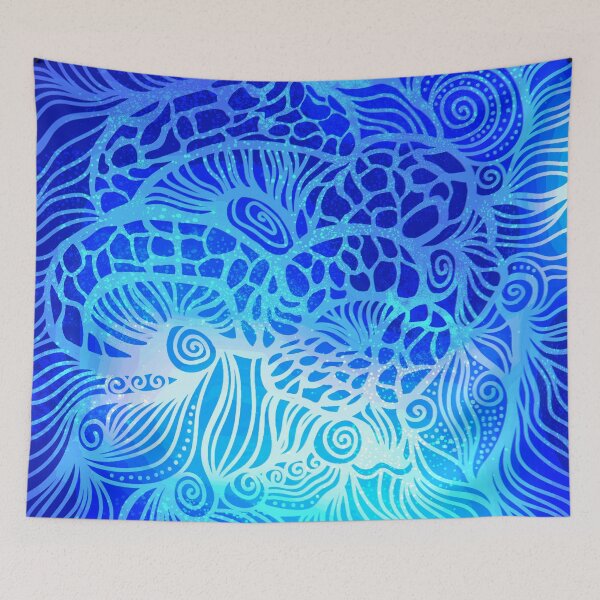 Aperçu de l'œuvre Motif champignon abstrait - bleu créée et vendue par serenaking.