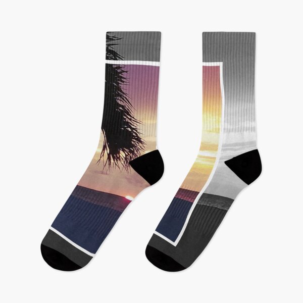 Item preview, Florida Beach Sunset with Palm Tree - Black and White designed and sold by JLCole.