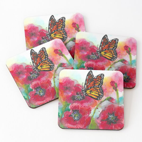 Item preview, Poppies and butterfly designed and sold by Roy & Tiffany.