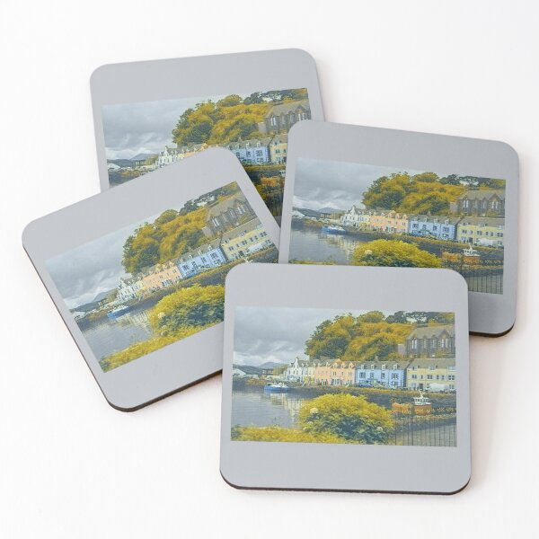 Item preview, landscape Portree Harbour Isle of Skye Scotland designed and sold by Stravaigin.