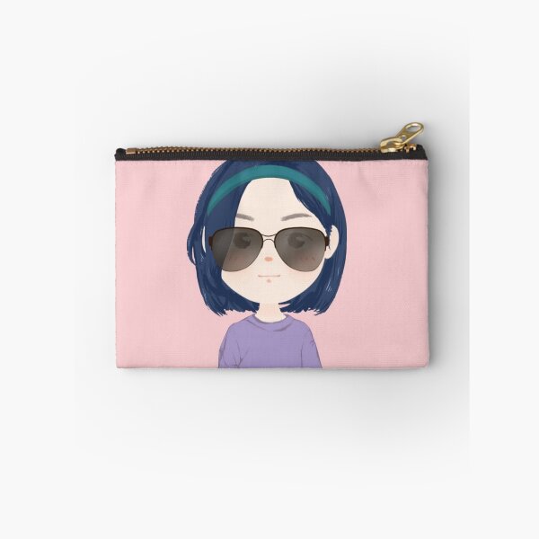 Item preview, Beautiful girl drawing with dark glasses and blue hair designed and sold by chicsignzodiac.