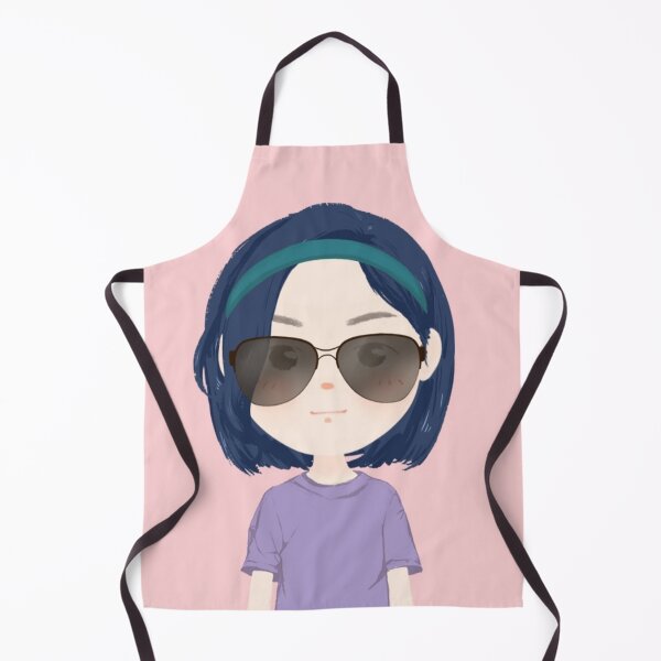 Item preview, Beautiful girl drawing with dark glasses and blue hair designed and sold by chicsignzodiac.