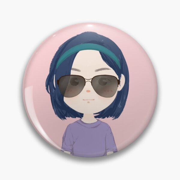 Item preview, Beautiful girl drawing with dark glasses and blue hair designed and sold by chicsignzodiac.
