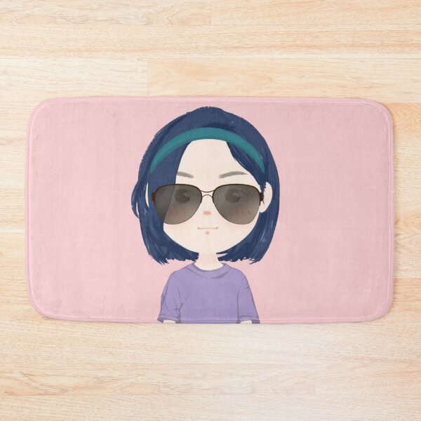 Item preview, Beautiful girl drawing with dark glasses and blue hair designed and sold by chicsignzodiac.
