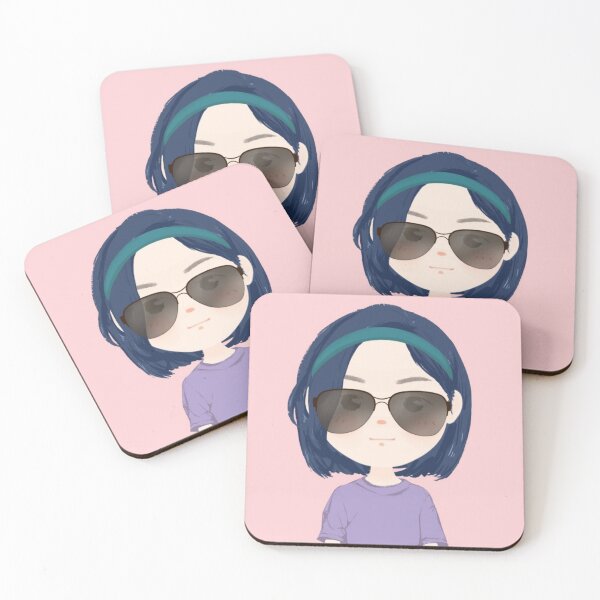 Item preview, Beautiful girl drawing with dark glasses and blue hair designed and sold by chicsignzodiac.