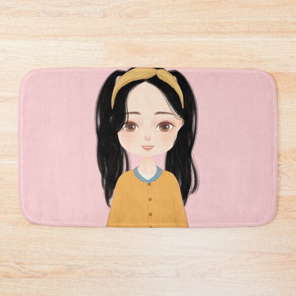 Item preview, Beautiful smiling girl drawing with two tails and ribbon in her hair designed and sold by chicsignzodiac.