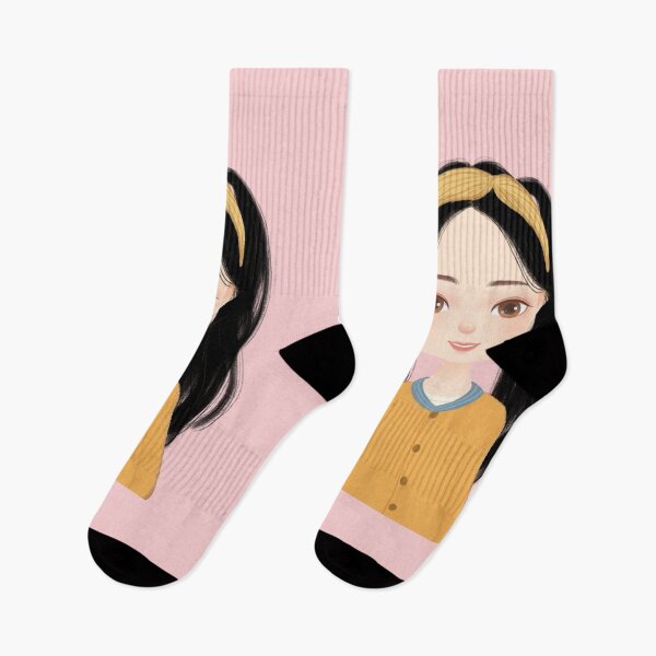Item preview, Beautiful smiling girl drawing with two tails and ribbon in her hair designed and sold by chicsignzodiac.