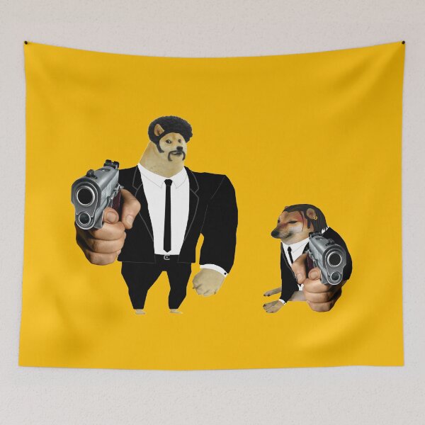 Item preview, Swole vs. Cheems Pulp Fiction designed and sold by DonatasSab.