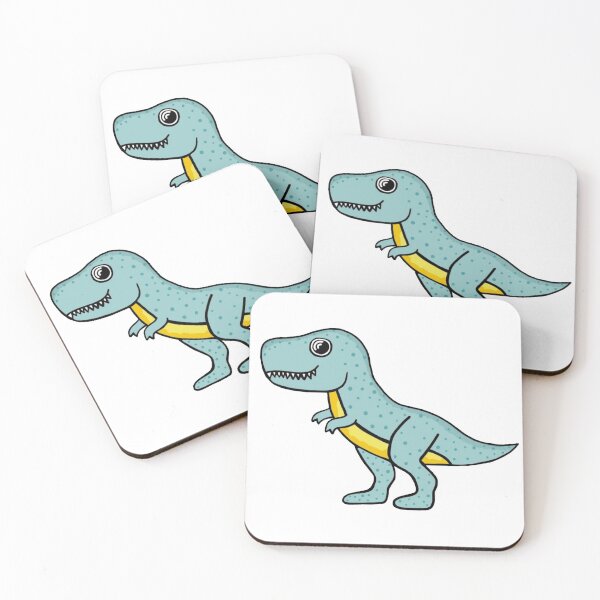Item preview, Super cute light turquoise, cadet blue happy dinosaur, so adorable dino from prehistory designed and sold by Barolina.