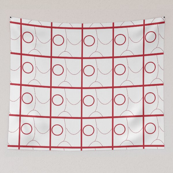 Item preview, Red Circle Half Circle Arc Square Geometric Abstract Pattern designed and sold by Nisha Prabhu.