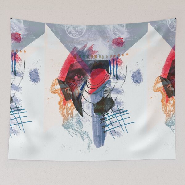 Item preview, Weird Face Collage - Jellyfish Graph Portrait designed and sold by Lucie Jamais.