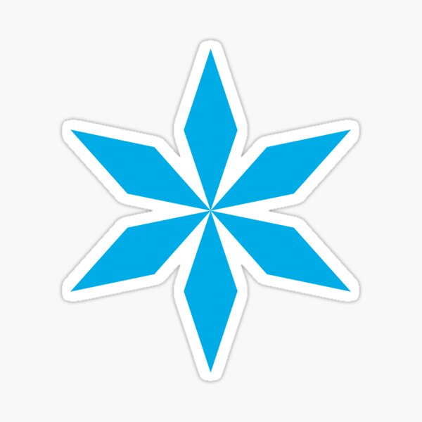 Cyan Diamond Flowers Sticker