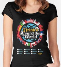 Trinken Sie um die Welt - EPCOT Checklist v1 Tailliertes Rundhals-Shirt