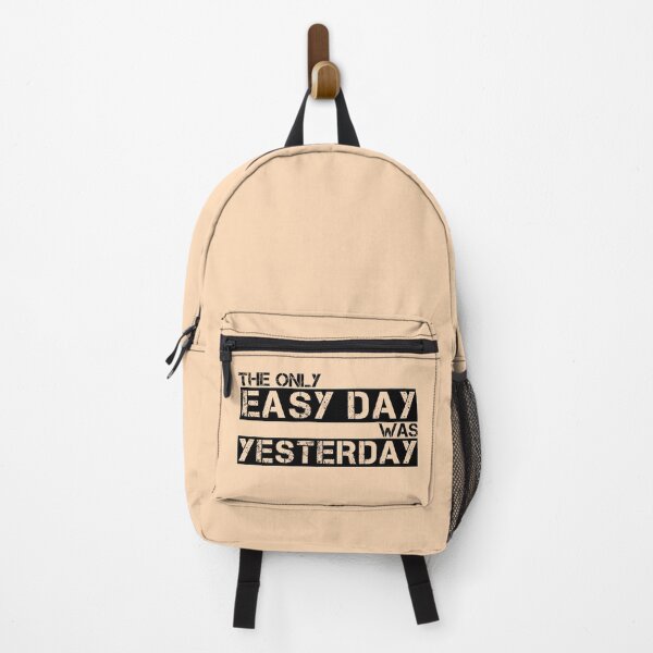 Item preview, The only easy day was yesterday Black, tan - motivational designed and sold by Honest-Quotes.