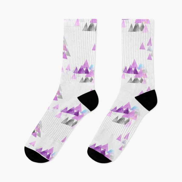 Item preview, Watercolor Mountain Range in Purple, Pink, gray on White designed and sold by 13Moons.